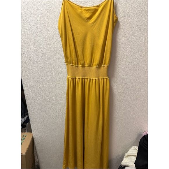 Theory Dresses & Skirts - Sleeveless Golden Yellow Maxi Dress "RIB WB DRESS" in "SILK COMBO"